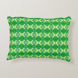 Cojín Decorativo patrón de papel pintado Art Deco - verde y blanco