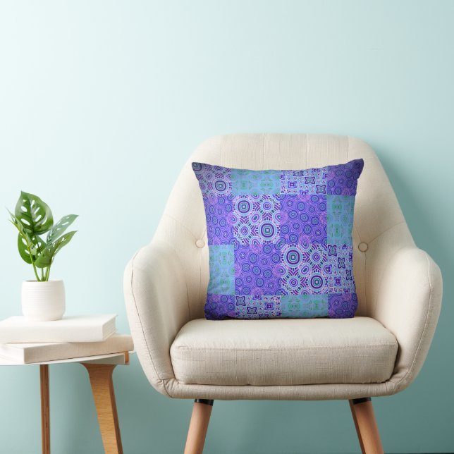 Cojín Decorativo Patrón de parches psicodélico (Silla)