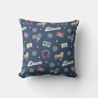 Cojín Decorativo Patrón de patines rodante Retro Disco