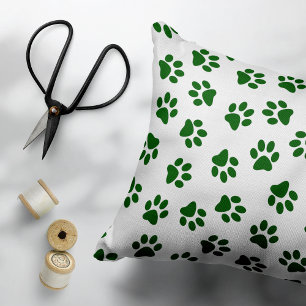 Cojín Decorativo Patrón De Paws, Paws De Perro, Papas Verdes