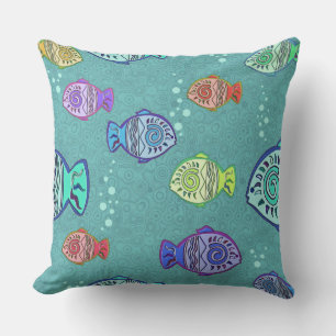 Cojín Decorativo Patrón de peces de imágenes prediseñadas + tus ide