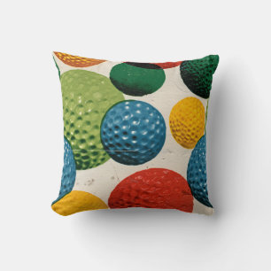 Cojín Decorativo Patrón de Pelota de Golf Colorido