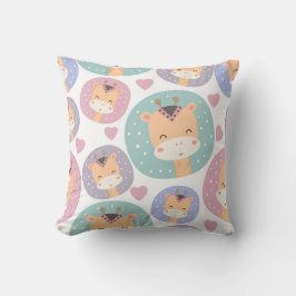 Cojín Decorativo Patrón de Pequeña Girafa del Boho