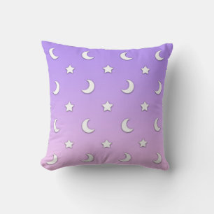 Cojín Decorativo Patrón de pequeñas estrellas y lunas blancas