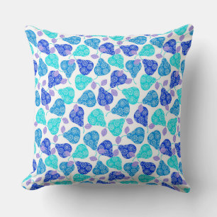 Cojín Decorativo Patrón de peras decorativas azules lindas