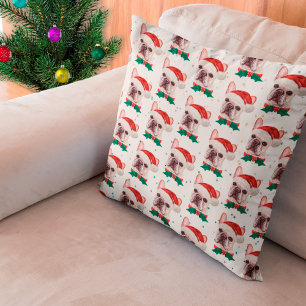 Cojín Decorativo Patrón de perro de los Navidades de la raza del Bu