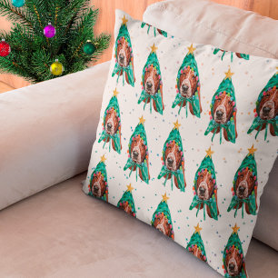 Cojín Decorativo Patrón de perro de raza Basset Hound Estrellas Nav