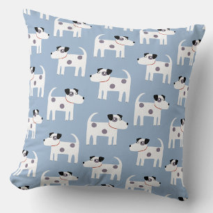 Cojín Decorativo Patrón de perro Terrier Jack Russell Azul