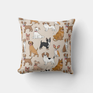 Cojín Decorativo Patrón de perros de dibujos animados
