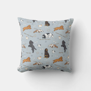 Cojín Decorativo Patrón de perros spaniels lindos