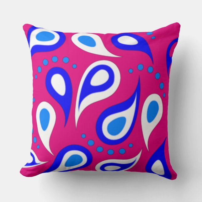 Cojín Decorativo Patrón de personalizado Paisley (Anverso)