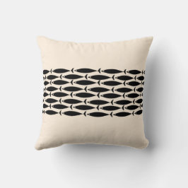 Cojín Decorativo Patrón de pescado Minimalista retro moderno de med