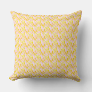 Cojín Decorativo Patrón de Pétalos de Flor Amarillo Mantequilla Sua