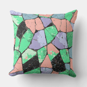 Cojín Decorativo Patrón de piedra de pavimento loco colorido