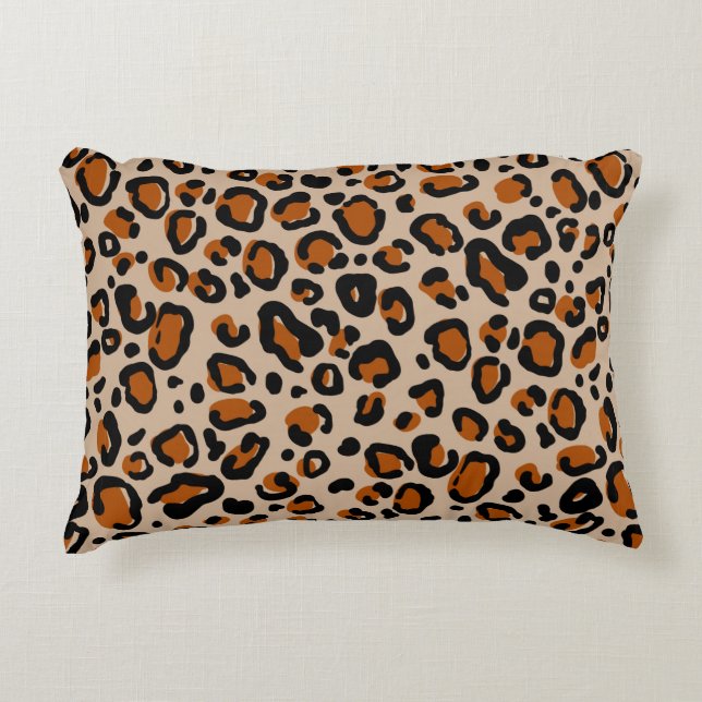 Cojín Decorativo Patrón de piel de leopardo (Anverso)