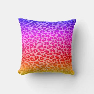 Cojín Decorativo Patrón de piel de leopardo arco iris