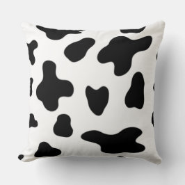 Cojín Decorativo Patrón de piel de vaca en negro y blanco