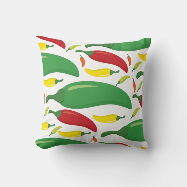 Cojín Decorativo Patrón de pimienta de chile (Anverso)
