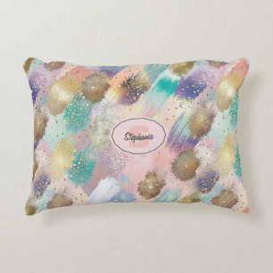 Cojín Decorativo Patrón de pincel diagonal vibrante