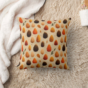 Cojín Decorativo Patrón de pinecones de invierno cálido