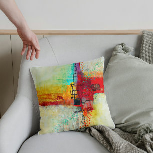 Cojín Decorativo Patrón de pintura abstracto elegante y colorido
