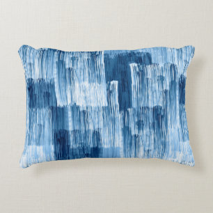 Cojín Decorativo Patrón de pintura de pinceladas azules abstractas
