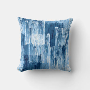 Cojín Decorativo Patrón de pintura de pinceladas azules abstractas