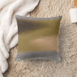 Cojín Decorativo Patrón de pintura gris dorado de color de agua abs