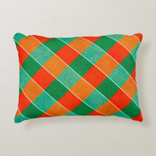Cojín Decorativo Patrón de plasto de tartán rojo y verde