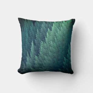 Cojín Decorativo Patrón de pluma verde teal