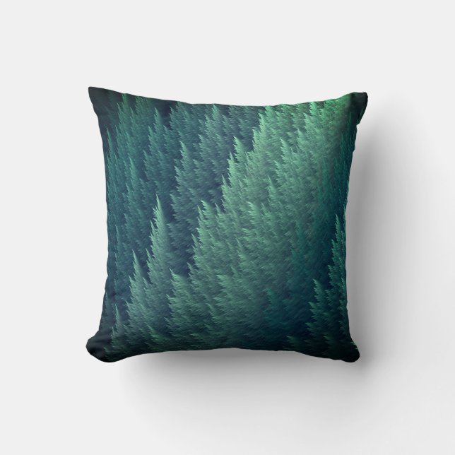 Cojín Decorativo Patrón de pluma verde teal (Anverso)