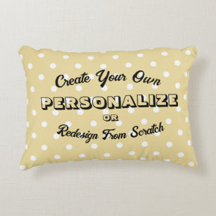 Cojín Decorativo Patrón de Polkadots Pastel - Amarillo