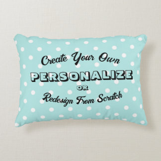 Cojín Decorativo Patrón de Polkadots Pastel - Azul