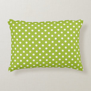 Cojín Decorativo Patrón de primavera con puntos de polka blanco