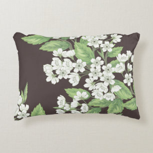 Cojín Decorativo Patrón de primavera, ramas verdes sin fisuras.