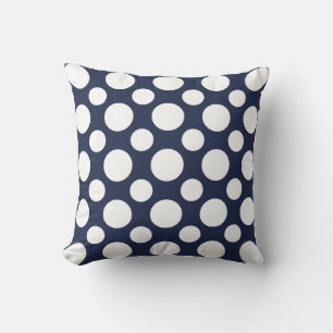 Cojín Decorativo Patrón de punto blanco azul