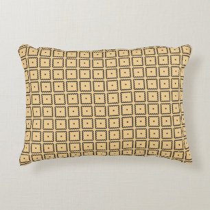 Cojín Decorativo Patrón de punto cuadrado amarillo y negro