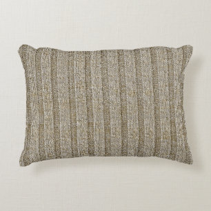 Cojín Decorativo Patrón de punto Jersey a rayas en beige suave