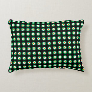 Cojín Decorativo Patrón de punto Polka Naranja Blanco Verde
