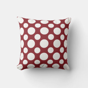 Cojín Decorativo Patrón de puntos blancos rojos