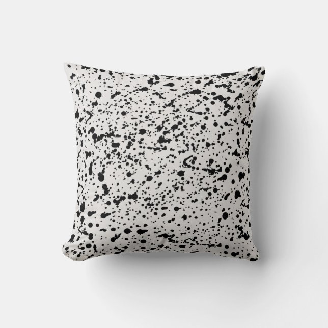 Cojín Decorativo Patrón de puntos blancos y negros (Anverso)