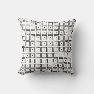 Cojín Decorativo Patrón de puntos cuadrado blanco y negro