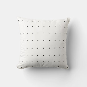 Cojín Decorativo patrón de puntos cuadrados en blanco y negro