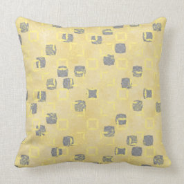 Cojín Decorativo Patrón de puntos de polka abstractos amarillos y g