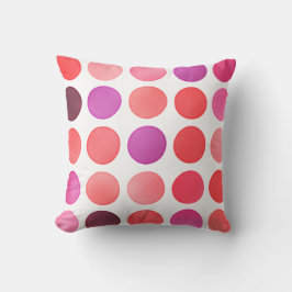 Cojín Decorativo patrón de puntos de polka acuarela colorido de mod
