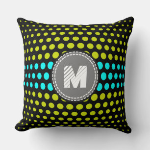 Cojín Decorativo Patrón de puntos de polka acuático verde y verde m