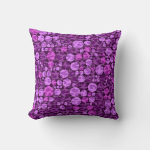 Cojín Decorativo Patrón de puntos de polka leopardo Púrpura y vio