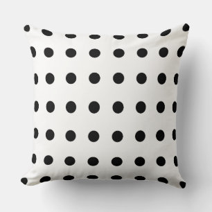 Cojín Decorativo Patrón de puntos de polka negro