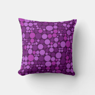 Cojín Decorativo Patrón de puntos de polka retro Púrpura y violet