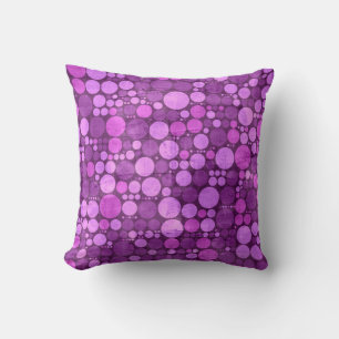 Cojín Decorativo Patrón de puntos de polka retro Púrpura y violet